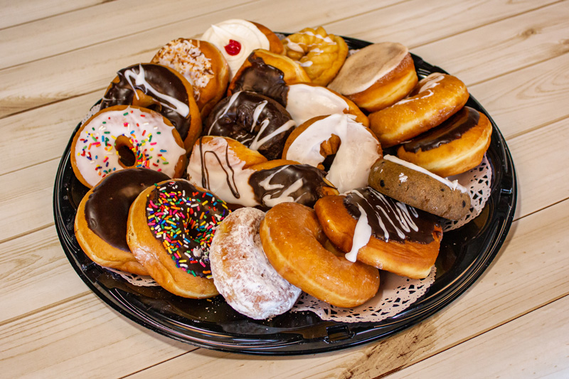 donuts on tray